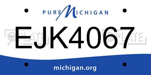 EJK4067 Michigan License Plate