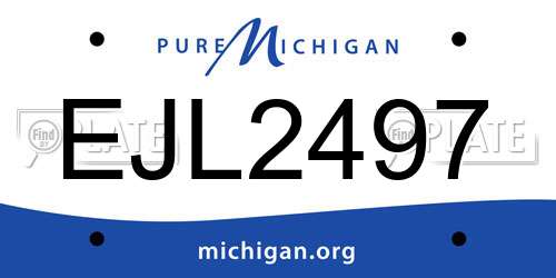 EJL2497 Michigan License Plate