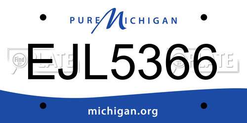 EJL5366 Michigan License Plate