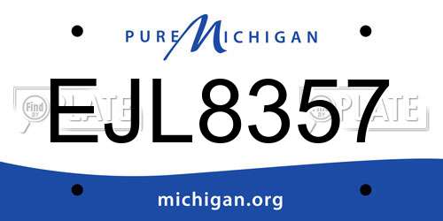 EJL8357 Michigan License Plate