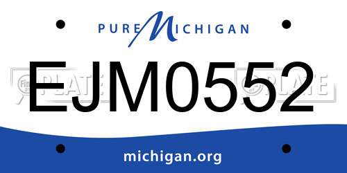 EJM0552 Michigan License Plate