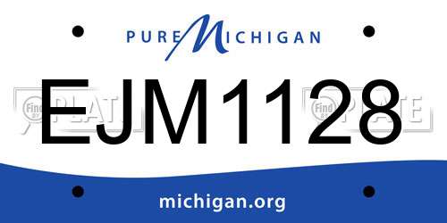 EJM1128 Michigan License Plate
