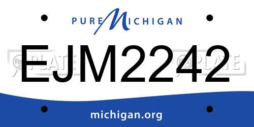 EJM2242 Michigan License Plate
