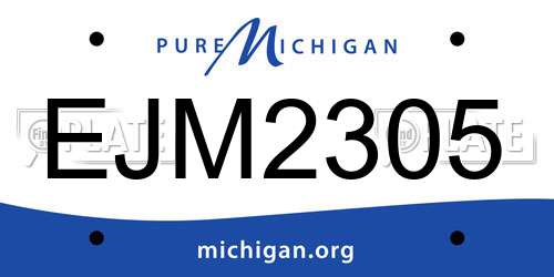 EJM2305 Michigan License Plate