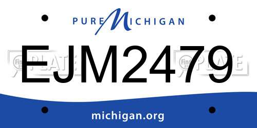 EJM2479 Michigan License Plate