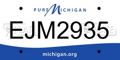 EJM2935 Michigan License Plate