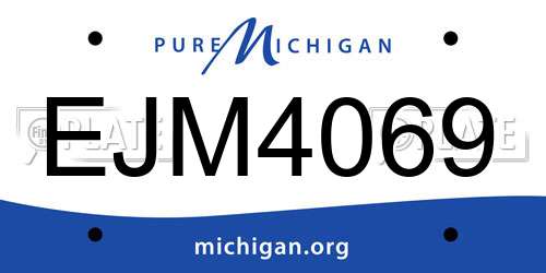 EJM4069 Michigan License Plate