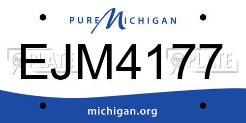 EJM4177 Michigan License Plate