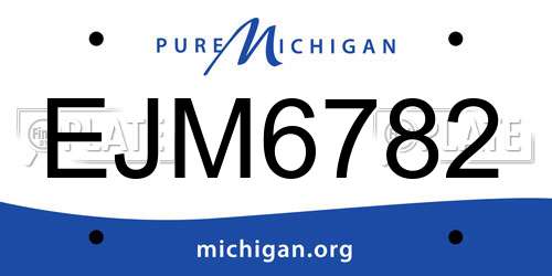EJM6782 Michigan License Plate