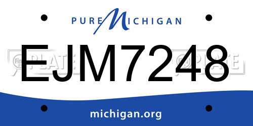 EJM7248 Michigan License Plate