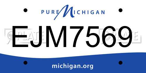 EJM7569 Michigan License Plate