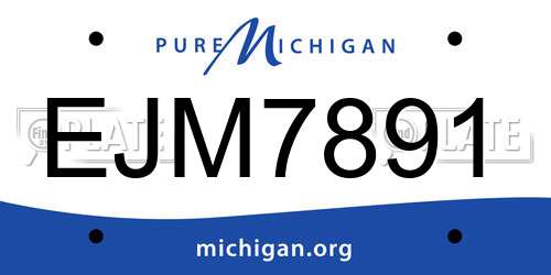 EJM7891 Michigan License Plate