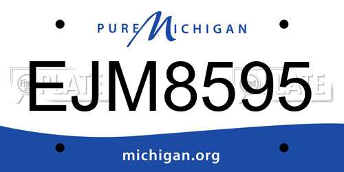 EJM8595 Michigan License Plate