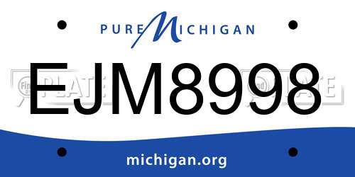 EJM8998 Michigan License Plate