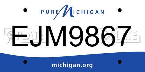 EJM9867 Michigan License Plate