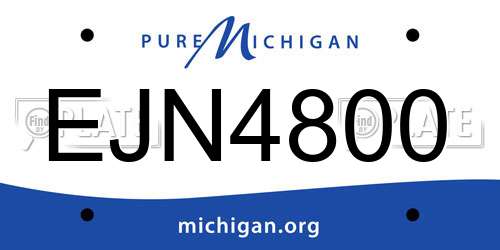 EJN4800 Michigan License Plate
