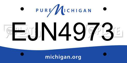 EJN4973 Michigan License Plate