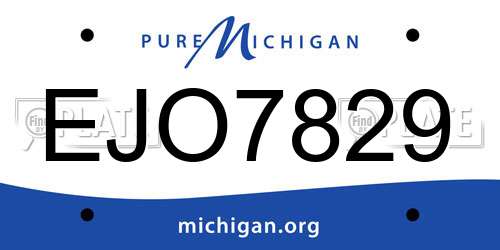 EJO7829 Michigan License Plate