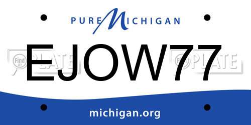 EJOW77 Michigan License Plate