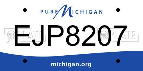 EJP8207 Michigan License Plate