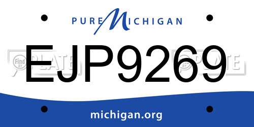 EJP9269 Michigan License Plate