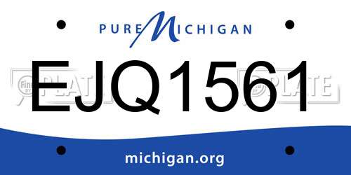 EJQ1561 Michigan License Plate