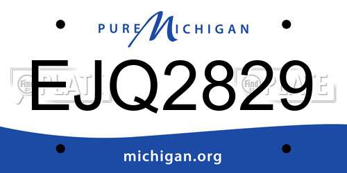 EJQ2829 Michigan License Plate