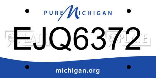 EJQ6372 Michigan License Plate
