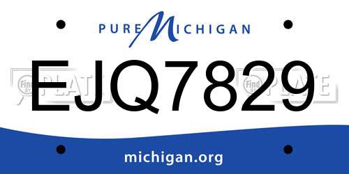 EJQ7829 Michigan License Plate