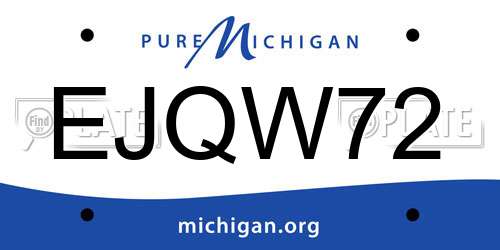 EJQW72 Michigan License Plate