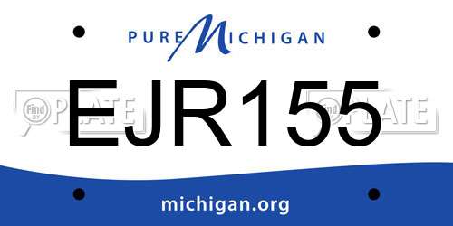 EJR155 Michigan License Plate