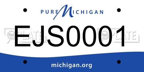 EJS0001 Michigan License Plate
