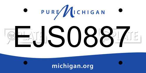 EJS0887 Michigan License Plate