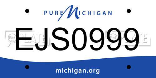 EJS0999 Michigan License Plate