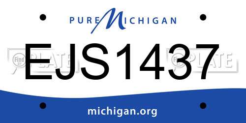 EJS1437 Michigan License Plate