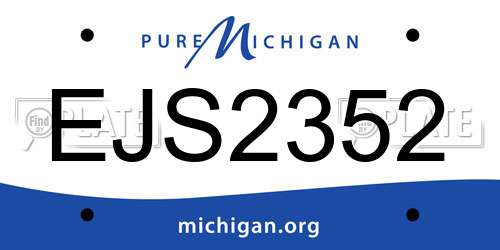 EJS2352 Michigan License Plate