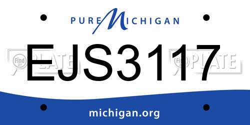 EJS3117 Michigan License Plate