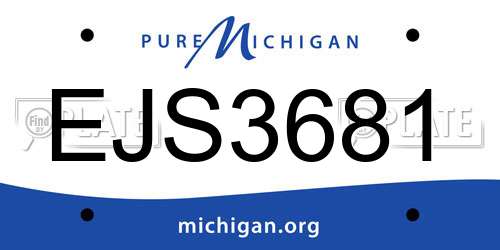 EJS3681 Michigan License Plate
