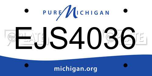 EJS4036 Michigan License Plate