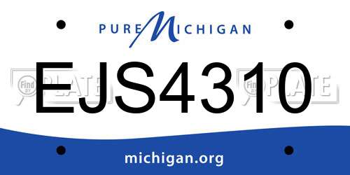 EJS4310 Michigan License Plate