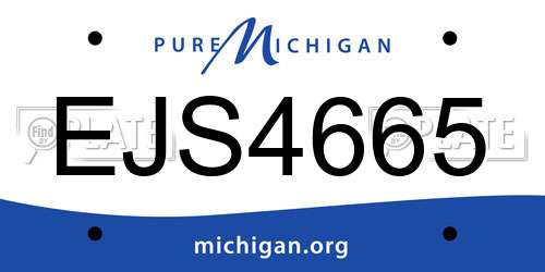 EJS4665 Michigan License Plate