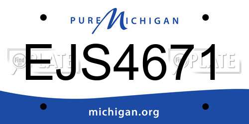 EJS4671 Michigan License Plate