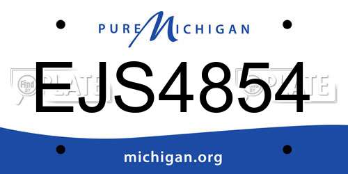 EJS4854 Michigan License Plate