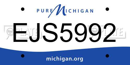 EJS5992 Michigan License Plate