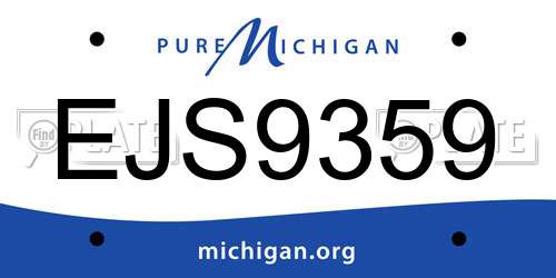 EJS9359 Michigan License Plate
