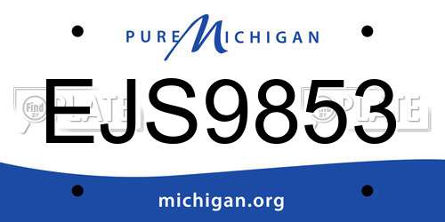 EJS9853 Michigan License Plate