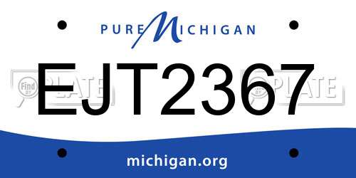 EJT2367 Michigan License Plate