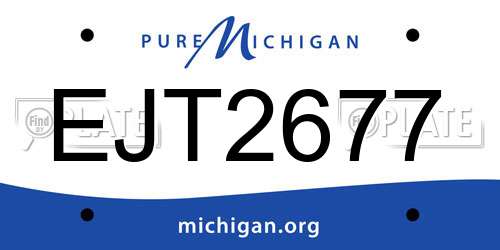 EJT2677 Michigan License Plate