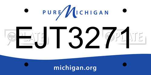 EJT3271 Michigan License Plate