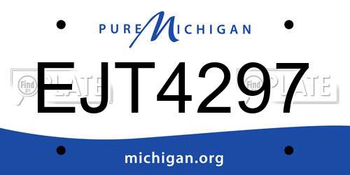 EJT4297 Michigan License Plate